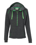 J. America Women's 1/2 Zip Triblend Hoodie 8876 Womens Apparel Sweatshirts & Fleece