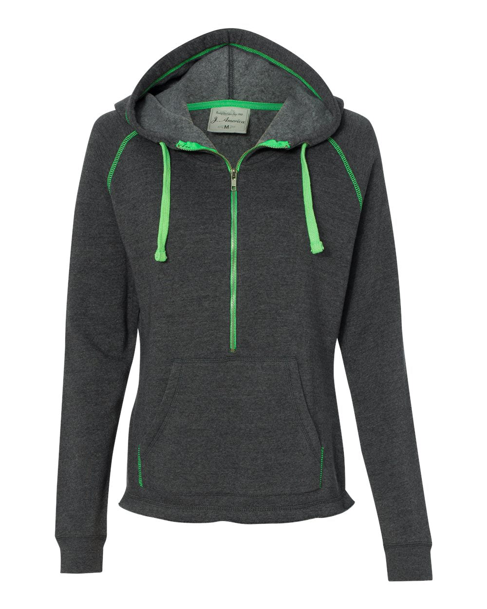 J. America Women's 1/2 Zip Triblend Hoodie 8876 Womens Apparel Sweatshirts & Fleece