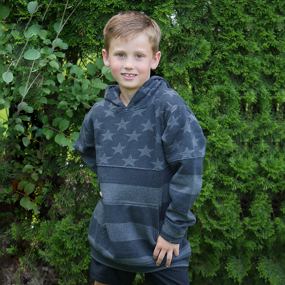 J. America Youth Triblend Fleece Hoodie 8880