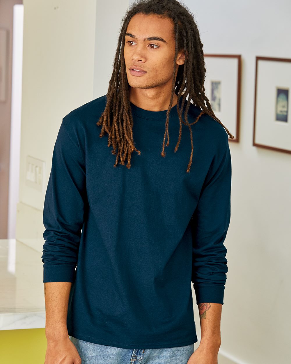 Hanes Men's Authentic 100% Cotton Long Sleeve T-Shirt 5586