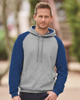 JERZEES Nublend® Colorblocked Raglan Hooded Sweatshirt JERZEES