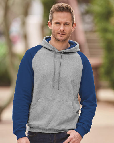 JERZEES Nublend® Colorblocked Raglan Hooded Sweatshirt