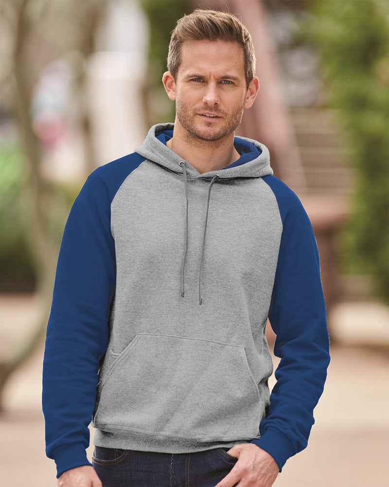 JERZEES Nublend® Colorblocked Raglan Hooded Sweatshirt