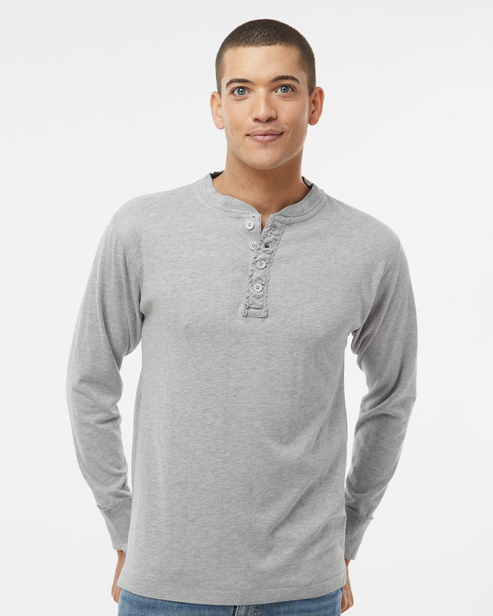 J. America Men's Vintage Brushed Jersey Henley J. America