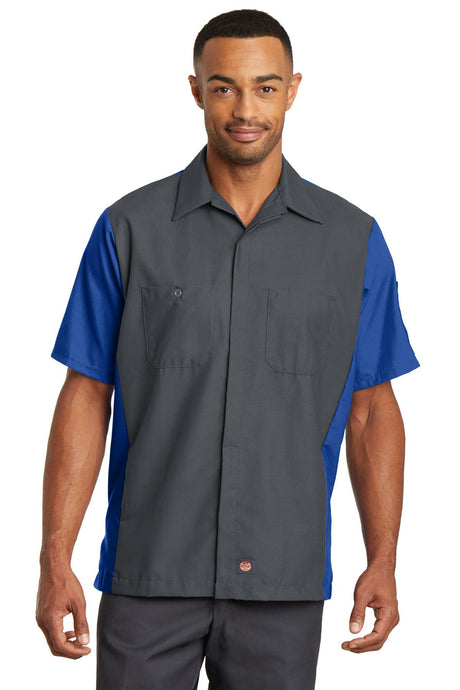 Red Kap Men's Short Sleeve Automotive Crew Shirt. SY20 Red Kap