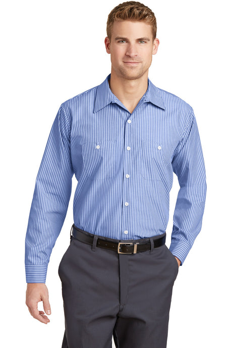 Red Kap Men's Industrial Stripe Work Shirt. SL10L Red Kap