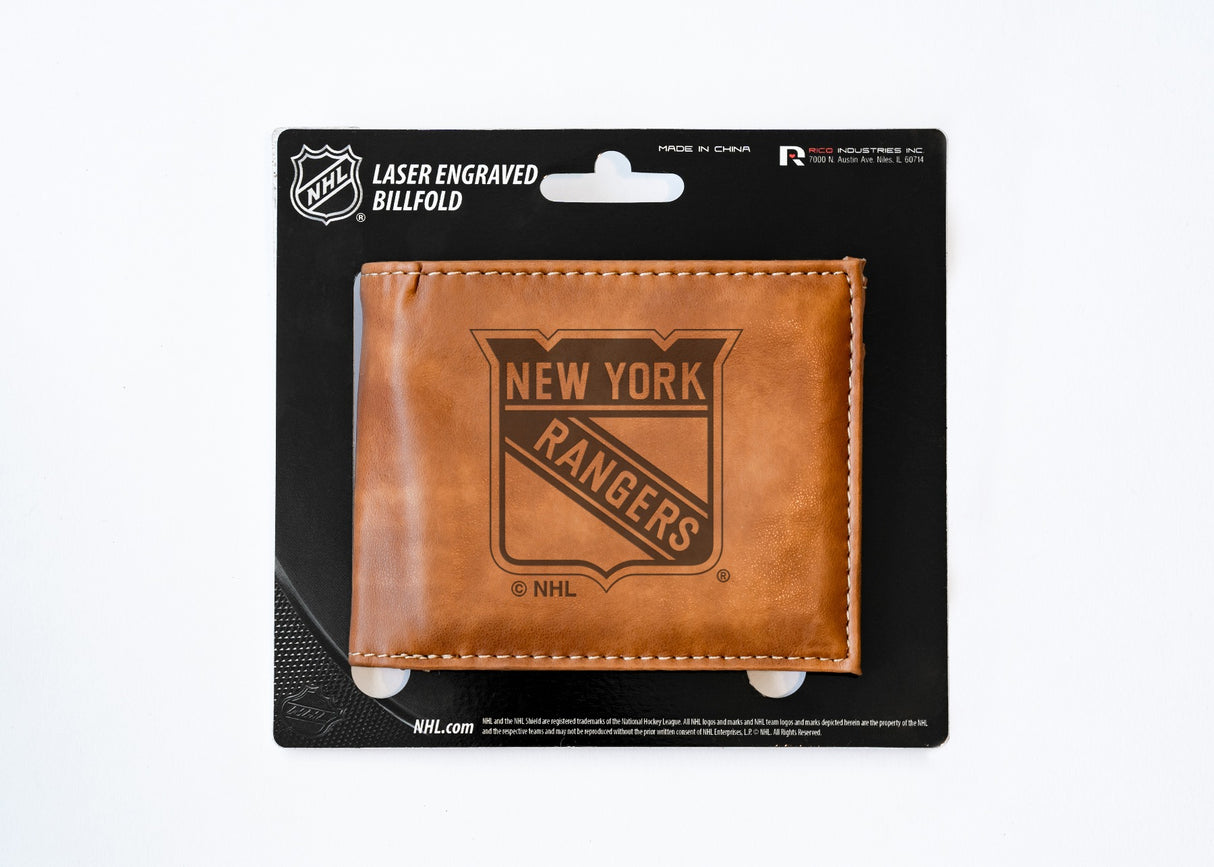 Rico Industries NHL  New York Rangers  Laser Engraved Billfold Wallet-3