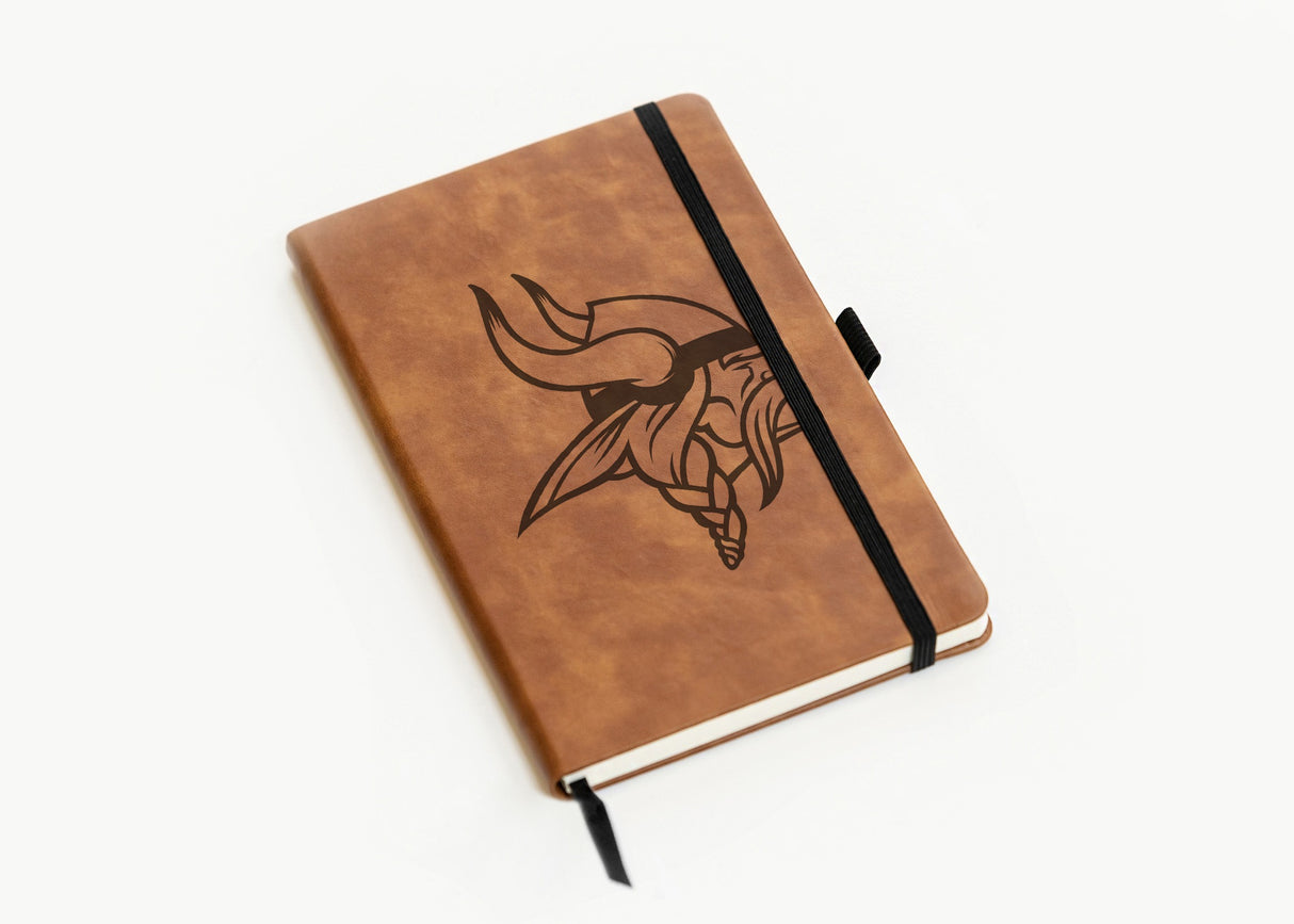 Rico Industries NFL  Minnesota Vikings Brown - Primary Laser Engraved Small Notepad-2
