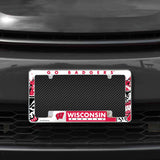 Rico Industries NCAA Wisconsin Badgers Primary 12" x 6" Chrome License Plate Frame-1