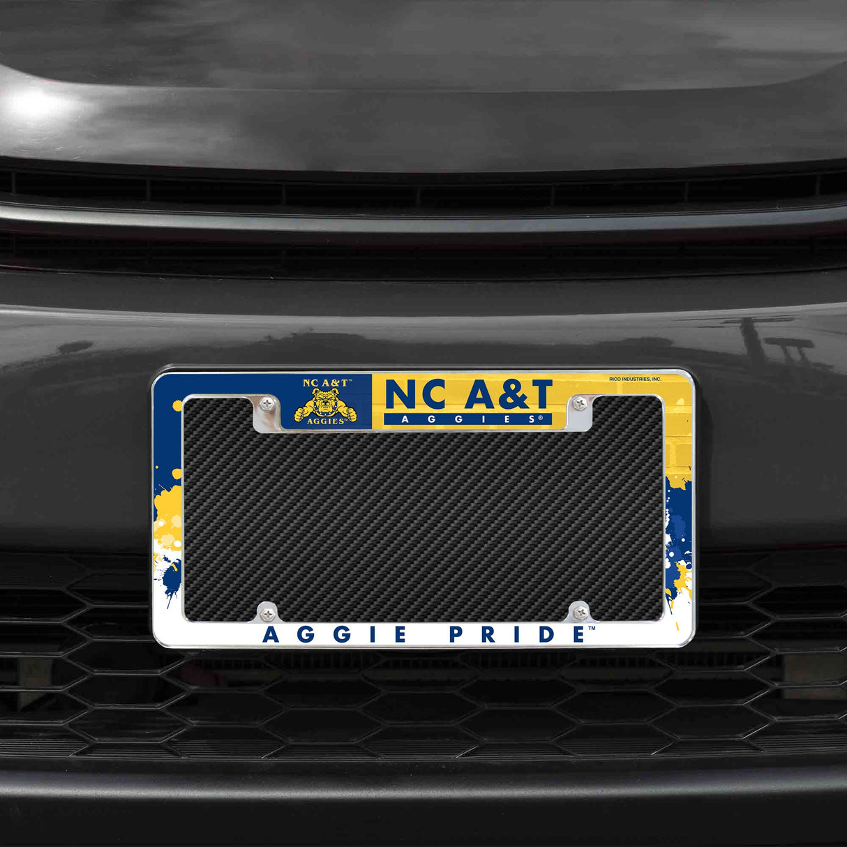 Rico Industries NCAA North Carolina A&T Aggies Primary 12" x 6" Chrome License Plate Frame-1