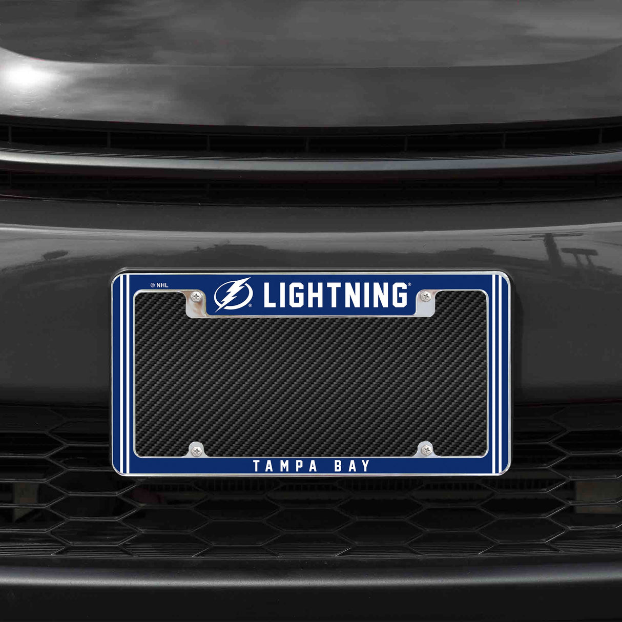 Rico Industries NHL  Tampa Bay Lightning Classic 12" x 6" Chrome License Plate Frame-1