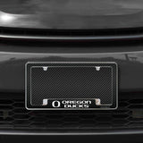 Rico Industries NCAA Oregon Ducks Carbon Fiber 12" x 6" Chrome License Plate Frame-1