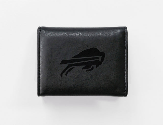 Rico Industries NFL  Buffalo Bills  Laser Engraved Faux Leather Trifold Wallet-1