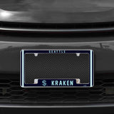 Rico Industries NHL  Seattle Kraken Classic 12" x 6" Chrome License Plate Frame-1