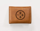 Rico Industries NFL  Pittsburgh Steelers  Laser Engraved Faux Leather Trifold Wallet-1