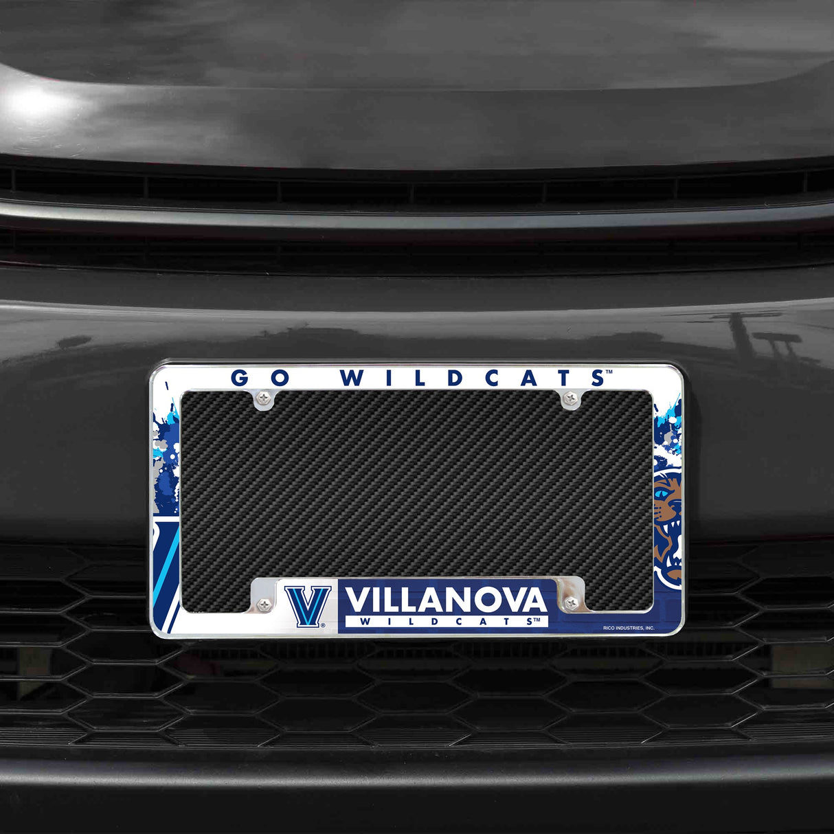 Rico Industries NCAA Villanova Wildcats Primary 12" x 6" Chrome License Plate Frame-1
