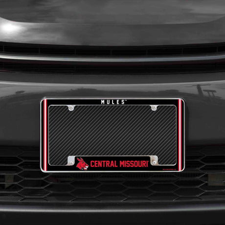 Rico Industries NCAA Central Missouri Mules Classic 12" x 6" Chrome License Plate Frame-1