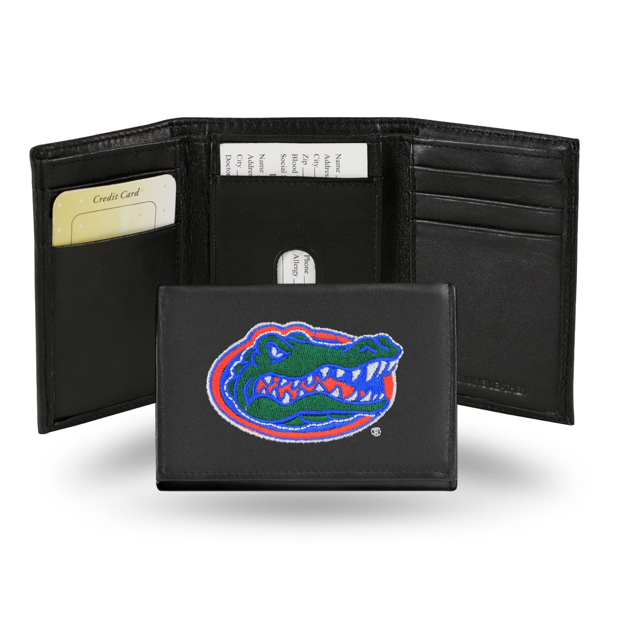 Rico Industries NCAA  Florida Gators  Embroidered Genuine Leather Tri-fold Wallet