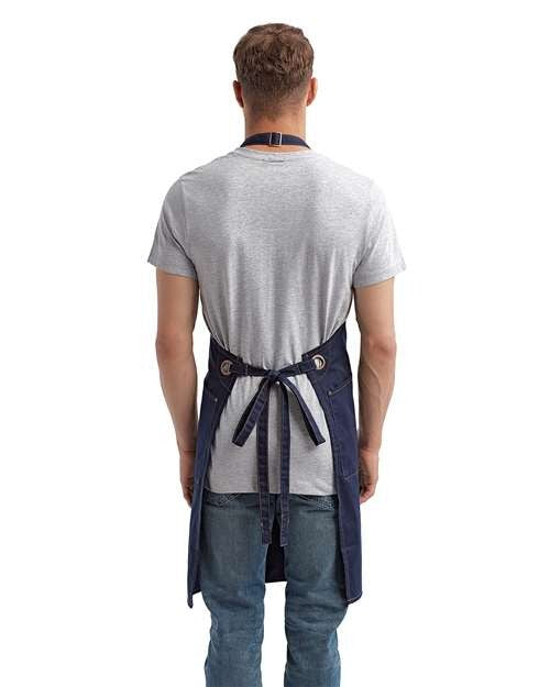Artisan Collection by Reprime Barley Contrast Stitch Recycled Bib Apron-3