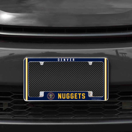 Rico Industries NBA  Denver Nuggets Classic 12" x 6" Chrome License Plate Frame-1