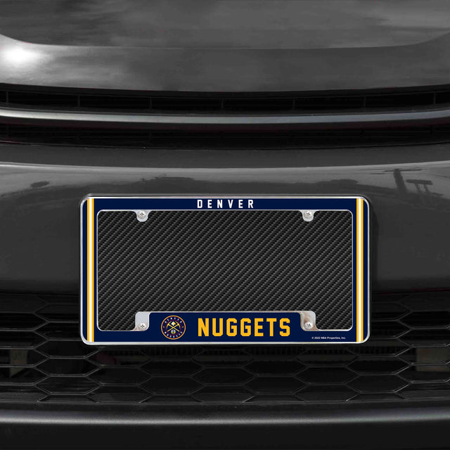 Rico Industries NBA  Denver Nuggets Classic 12" x 6" Chrome License Plate Frame-1