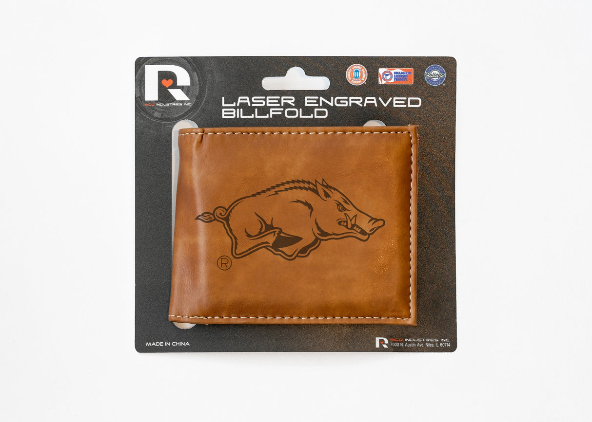 Rico Industries NCAA Arkansas Razorbacks  Laser Engraved Billfold Wallet-3