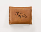 Rico Industries NFL  Denver Broncos  Laser Engraved Faux Leather Trifold Wallet-1
