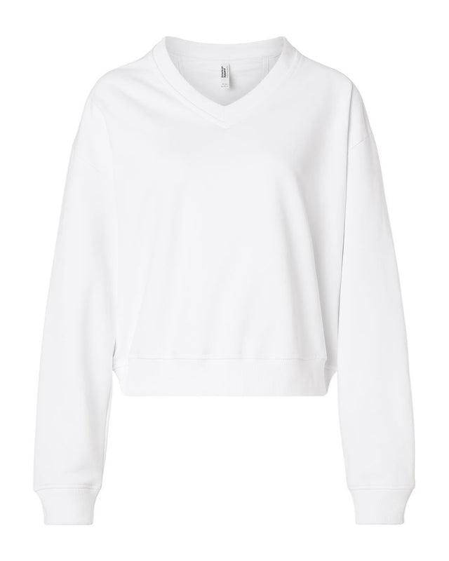 American Apparel Women's French Terry V-Neck Sweatshirt