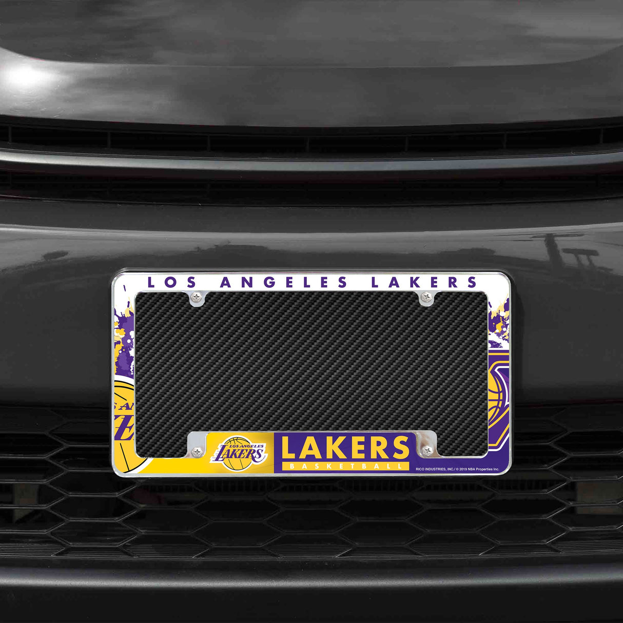 Rico Industries NBA  Los Angeles Lakers Primary 12" x 6" Chrome License Plate Frame-1