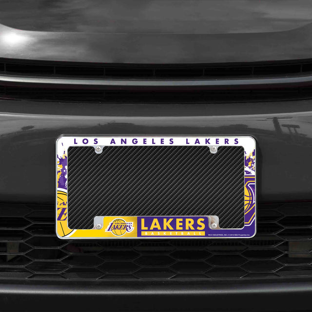 Rico Industries NBA  Los Angeles Lakers Primary 12" x 6" Chrome License Plate Frame-1