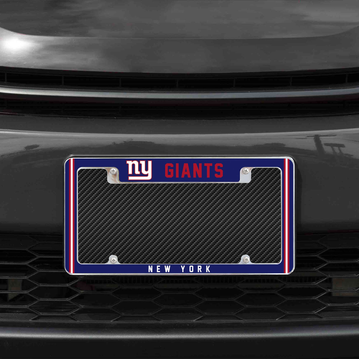Rico Industries NFL  New York Giants Classic 12" x 6" Chrome License Plate Frame-1