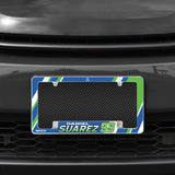 Rico Industries NASCAR  Daniel Suarez 12" x 6" Chrome License Plate Frame-1