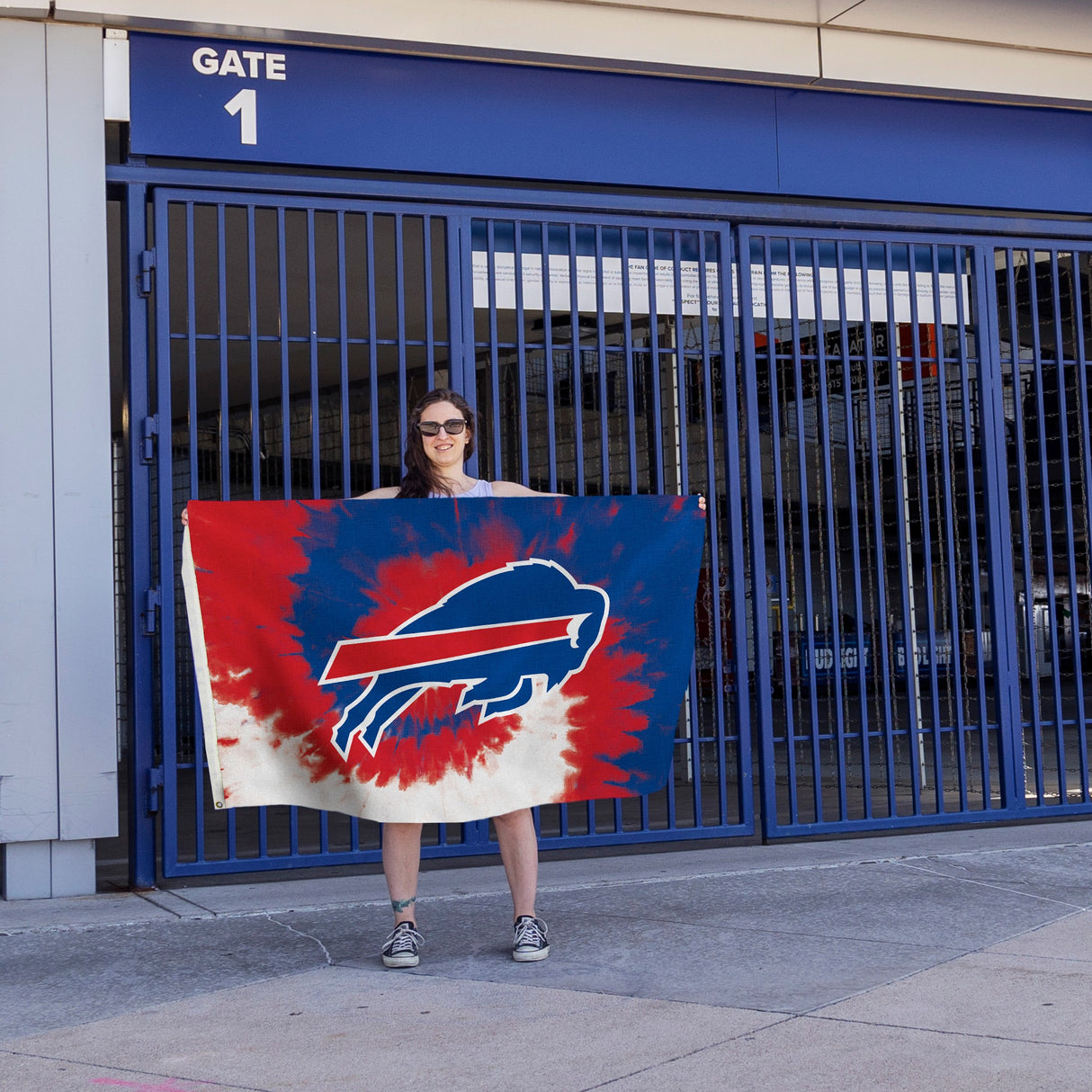 Rico Industries NFL  Buffalo Bills Tie-Dye 3' x 5' Banner Flag-4