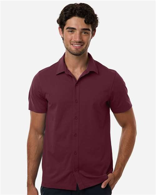 AllPro Men's Pro-Flex Sorona Button Down Short Sleeve Shirt-3