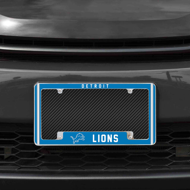 Rico Industries NFL  Detroit Lions Classic 12" x 6" Chrome License Plate Frame-1