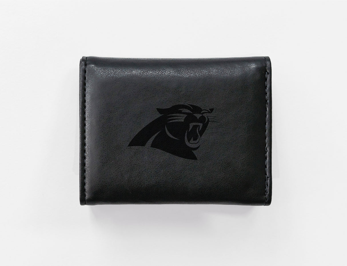 Rico Industries NFL  Carolina Panthers  Laser Engraved Faux Leather Trifold Wallet-1