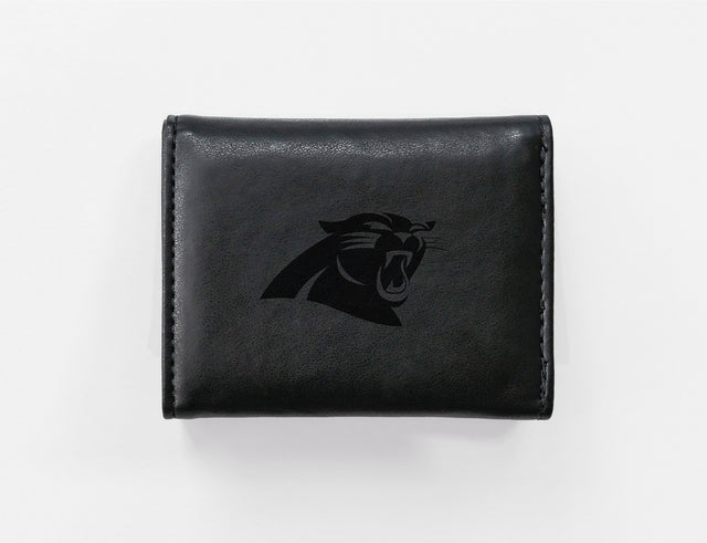 Rico Industries NFL  Carolina Panthers  Laser Engraved Faux Leather Trifold Wallet-1