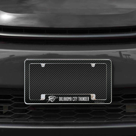 Rico Industries NBA  Oklahoma City Thunder Black 12" x 6" Chrome License Plate Frame-1
