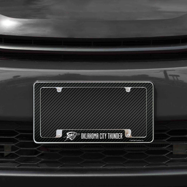 Rico Industries NBA  Oklahoma City Thunder Black 12" x 6" Chrome License Plate Frame-1