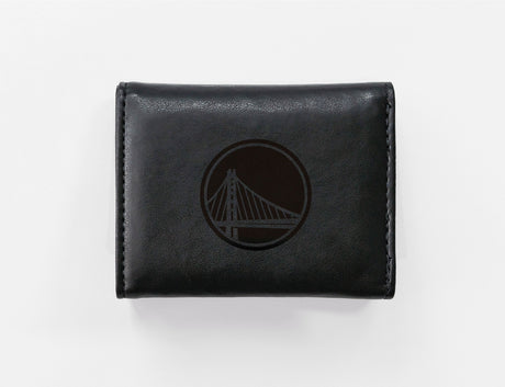 Rico Industries NBA  Golden State Warriors  Laser Engraved Faux Leather Trifold Wallet-1
