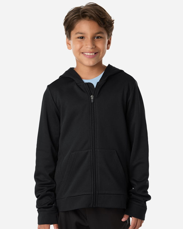 Team 365 Youth Squad Tech Fleece Hooded Full-Zip