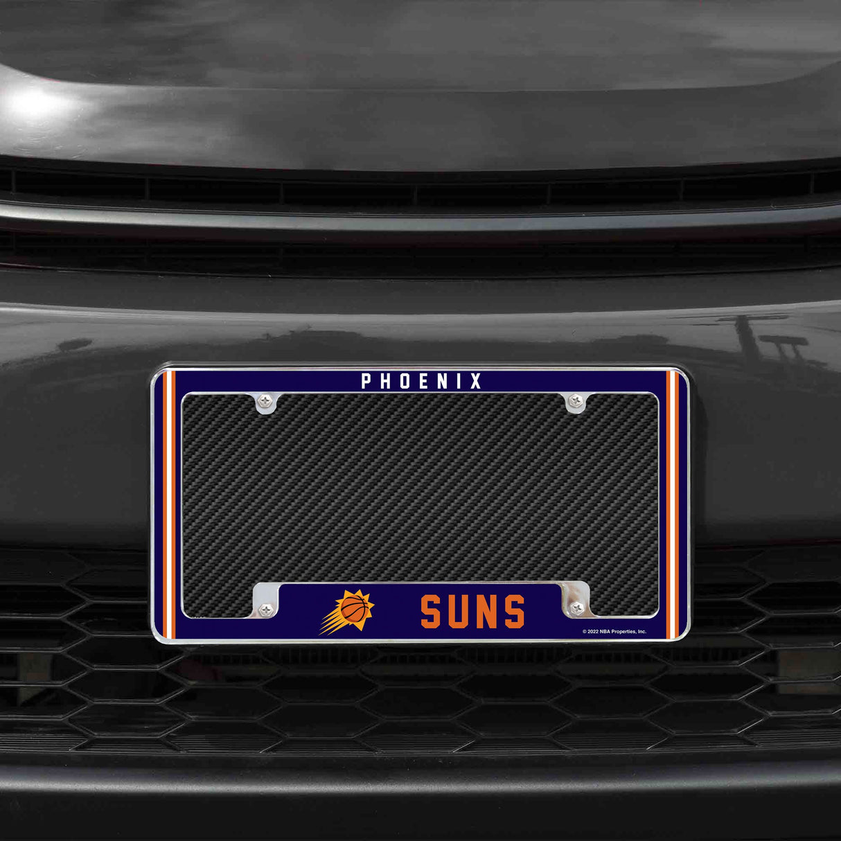 Rico Industries NBA  Phoenix Suns Classic 12" x 6" Chrome License Plate Frame-1