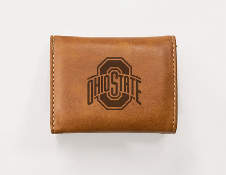 Rico Industries NCAA Ohio State Buckeyes  Laser Engraved Faux Leather Trifold Wallet-1