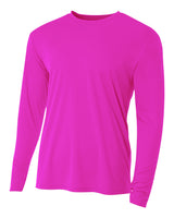 A4 Men's Cooling Performance Long Sleeve Crew Mens Apparel Shirts & Tops