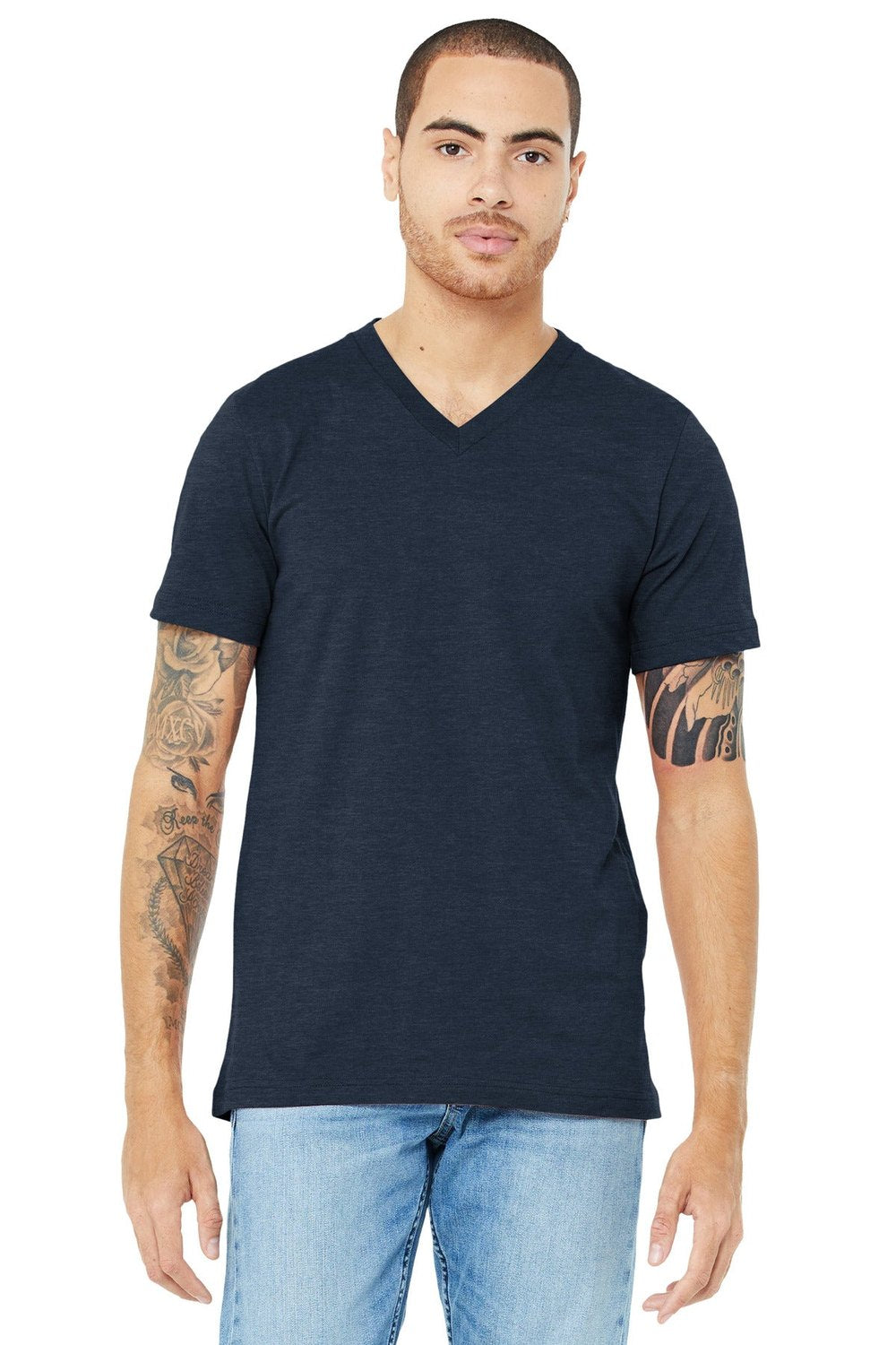 BELLA + CANVAS Men's Jersey Short Sleeve V-Neck Tee BC3005 - Plus 2/2 Mens Apparel Shirts & Tops