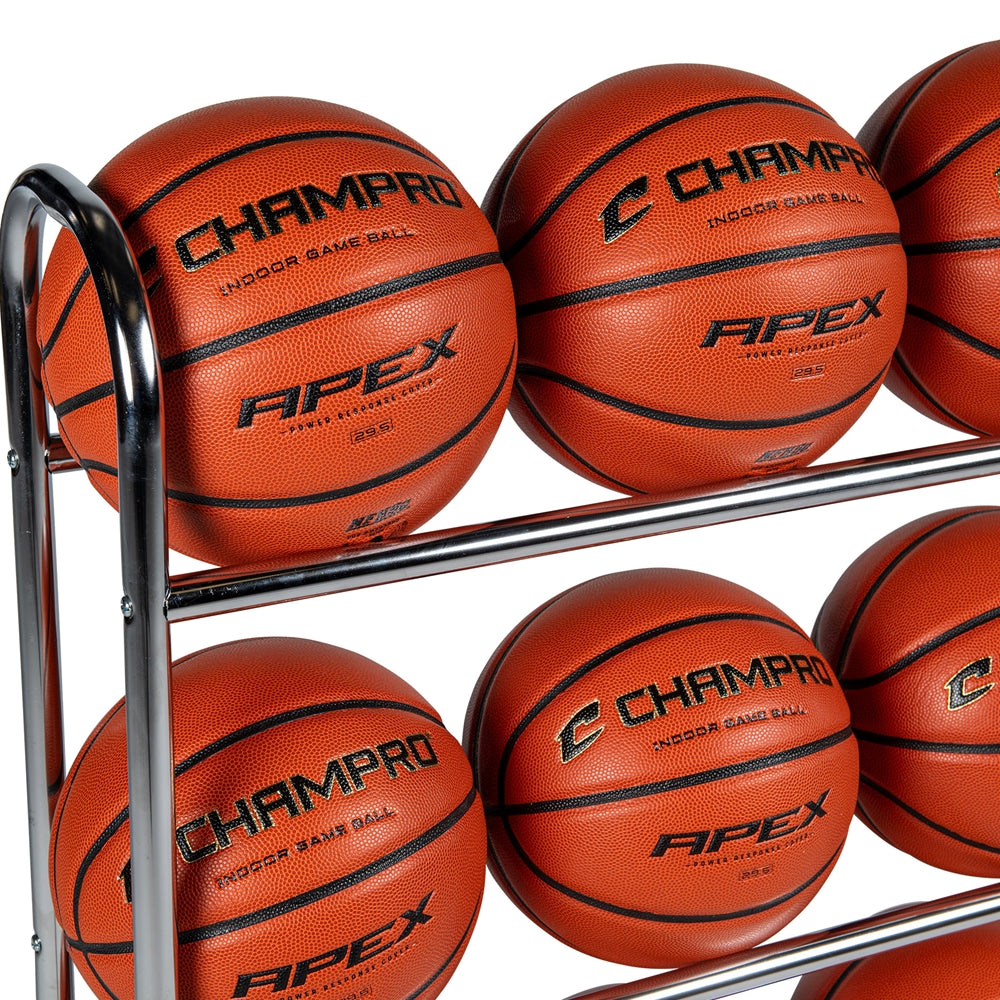 Champro Basketball 12 Ball Rack with Caster Wheels-3