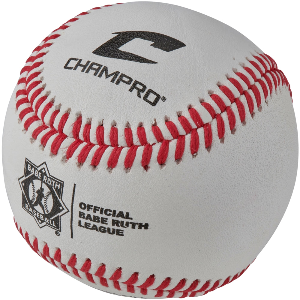 Champro Official Babe Ruth League - Full Grain Leather Cover Baseball Dozen