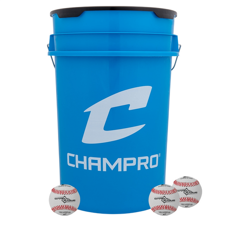 Champro 6 Gallon Bucket with 24 CBB-200 Balls Baseball Field Equipment All