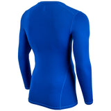 Back view of a blue Champro Youth Lightning 2.0 compression long sleeve jersey