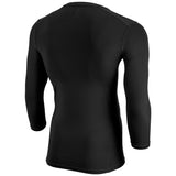 Back view of black Champro Youth Lightning 2.0 compression 3/4 sleeve jersey